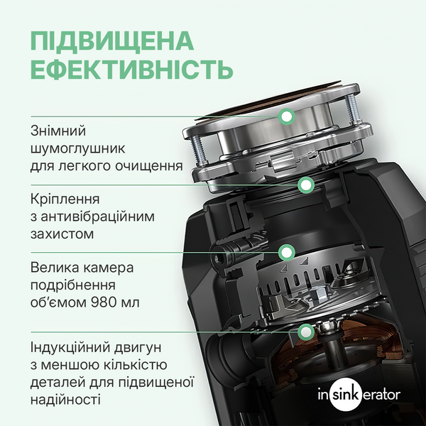 Подрібнювач харчових відходів In-sink-erator Evolution Plus 1000 1000 фото